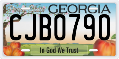GA license plate CJB0790
