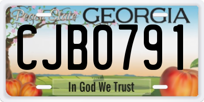 GA license plate CJB0791