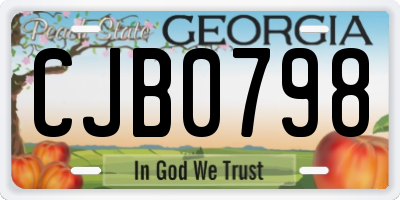 GA license plate CJB0798