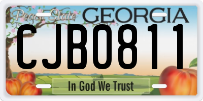 GA license plate CJB0811