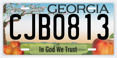 GA license plate CJB0813