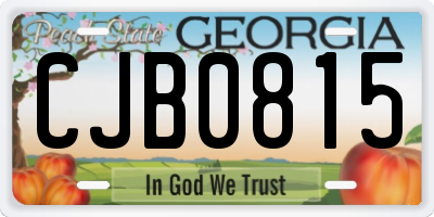 GA license plate CJB0815