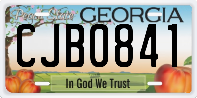GA license plate CJB0841
