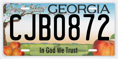 GA license plate CJB0872