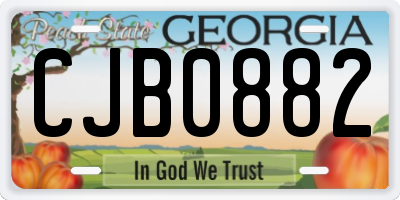 GA license plate CJB0882
