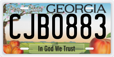 GA license plate CJB0883