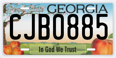 GA license plate CJB0885