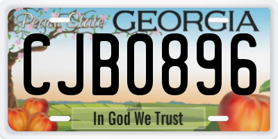 GA license plate CJB0896