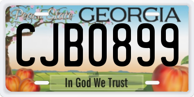 GA license plate CJB0899