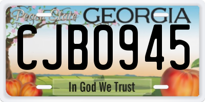 GA license plate CJB0945