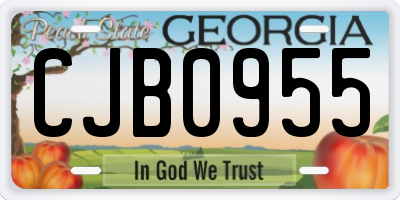 GA license plate CJB0955