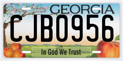 GA license plate CJB0956