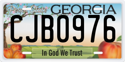 GA license plate CJB0976