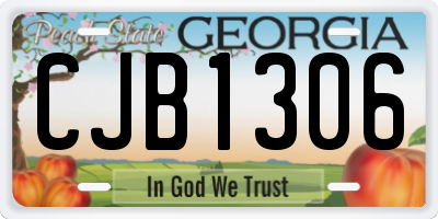 GA license plate CJB1306