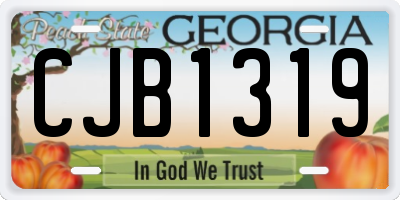 GA license plate CJB1319