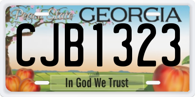 GA license plate CJB1323