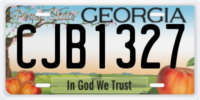 GA license plate CJB1327
