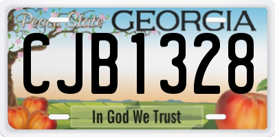 GA license plate CJB1328