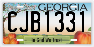 GA license plate CJB1331