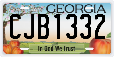 GA license plate CJB1332