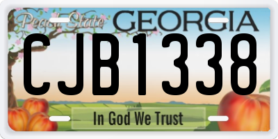 GA license plate CJB1338