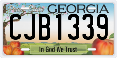 GA license plate CJB1339