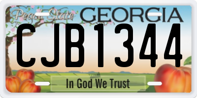 GA license plate CJB1344