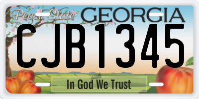 GA license plate CJB1345