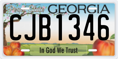 GA license plate CJB1346