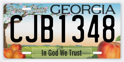 GA license plate CJB1348