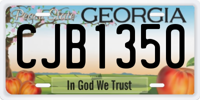 GA license plate CJB1350