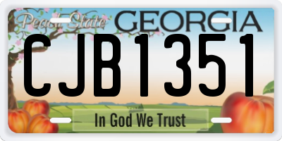 GA license plate CJB1351
