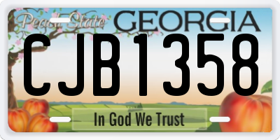 GA license plate CJB1358