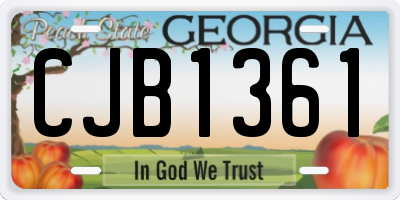 GA license plate CJB1361