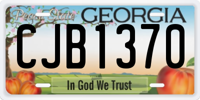 GA license plate CJB1370