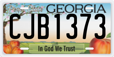 GA license plate CJB1373