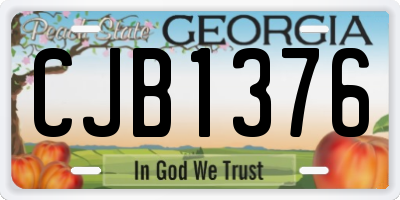 GA license plate CJB1376