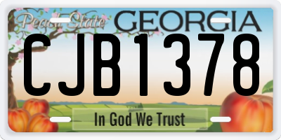GA license plate CJB1378