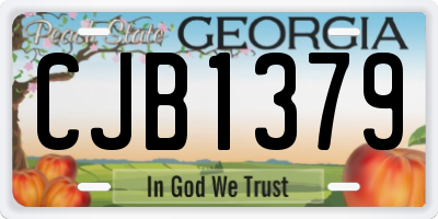 GA license plate CJB1379