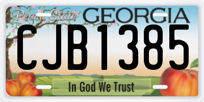 GA license plate CJB1385