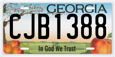 GA license plate CJB1388