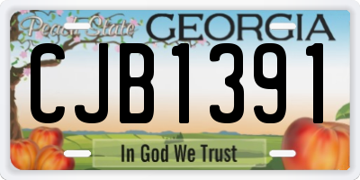 GA license plate CJB1391