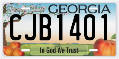 GA license plate CJB1401