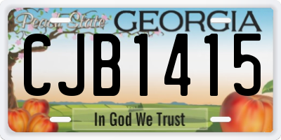 GA license plate CJB1415
