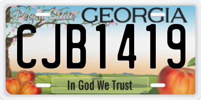 GA license plate CJB1419