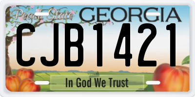 GA license plate CJB1421