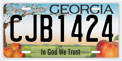 GA license plate CJB1424
