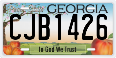 GA license plate CJB1426