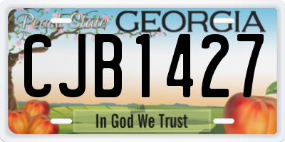 GA license plate CJB1427