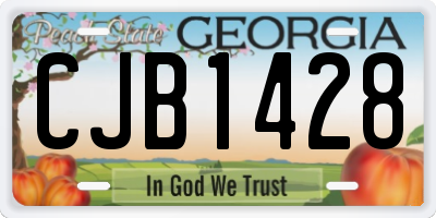 GA license plate CJB1428